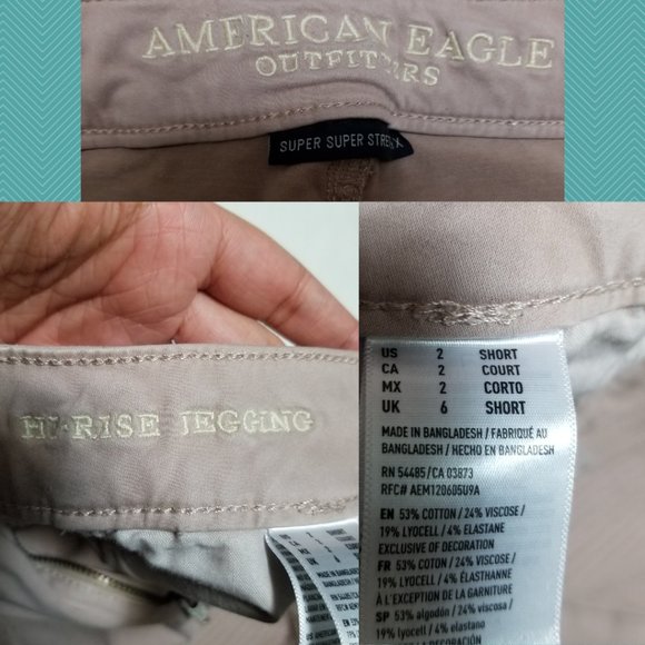 American Eagle Pink Sateen Moto High Rise Jeggings - Picture 5 of 5